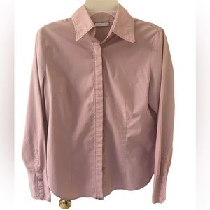 Pink button up New York and Company blouse.